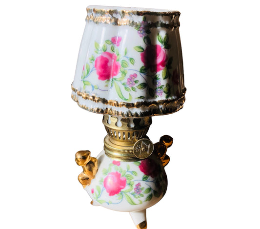 Porcelain Floral Oil Lamp