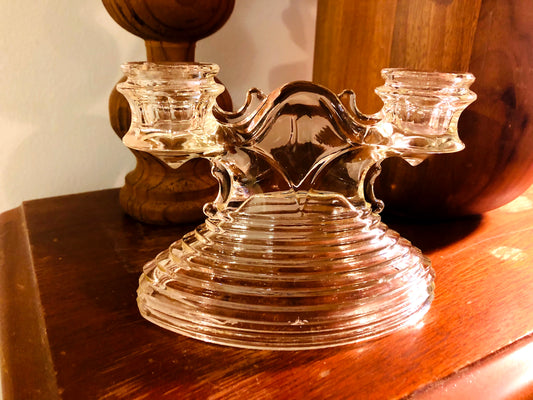 Glass Tapered Candle Holder