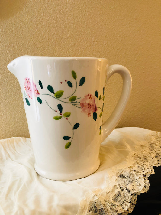Marshall Fields Ceramic Floral Pitcher - Made in Italy