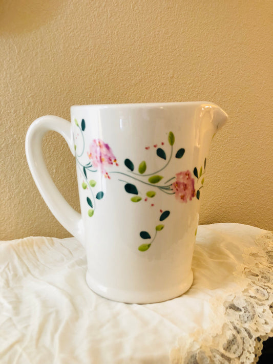 Marshall Fields Ceramic Floral Pitcher - Made in Italy