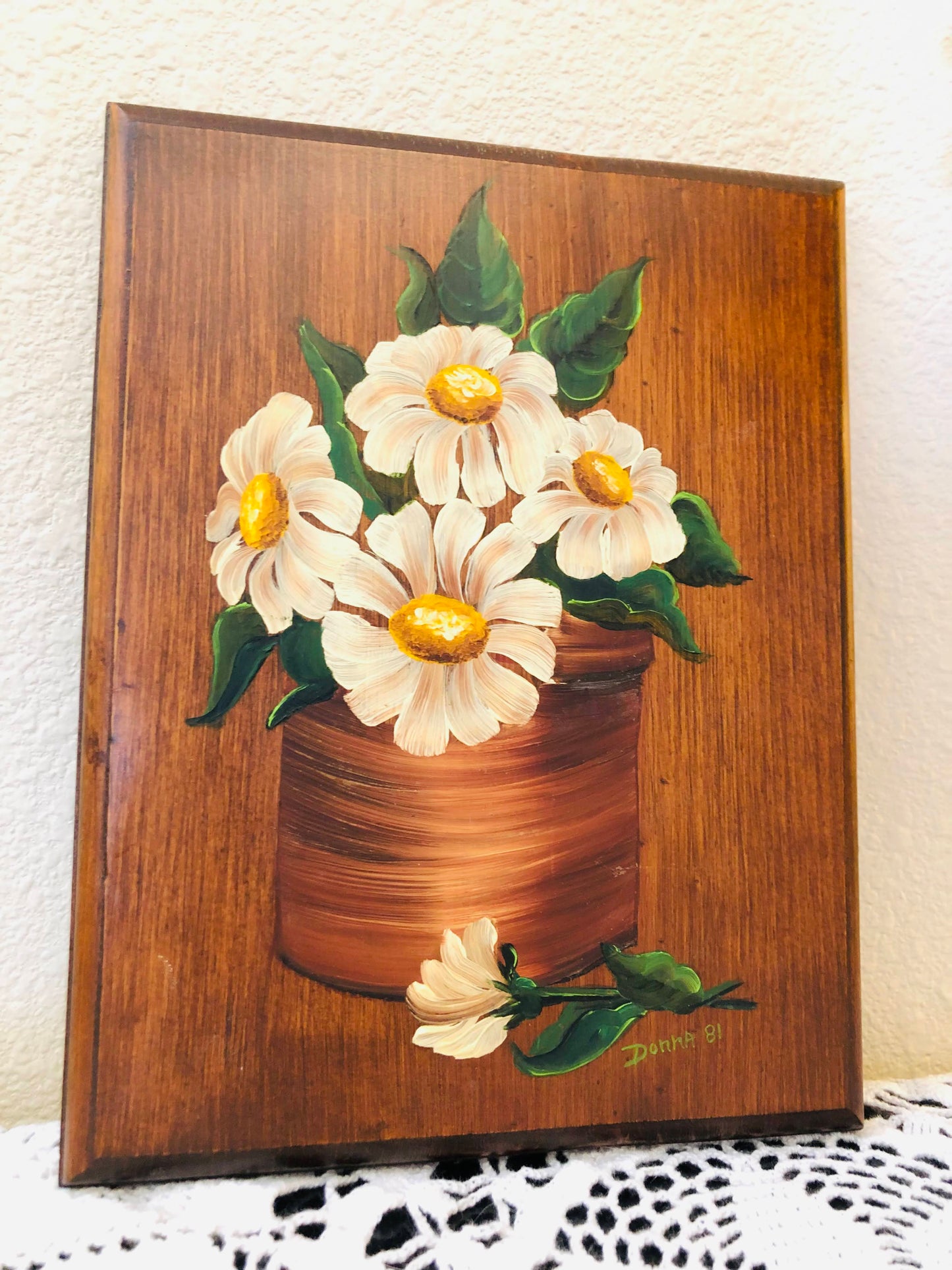 Flower Painting on Wood - 1981