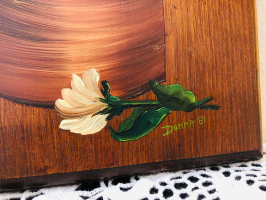 Flower Painting on Wood - 1981