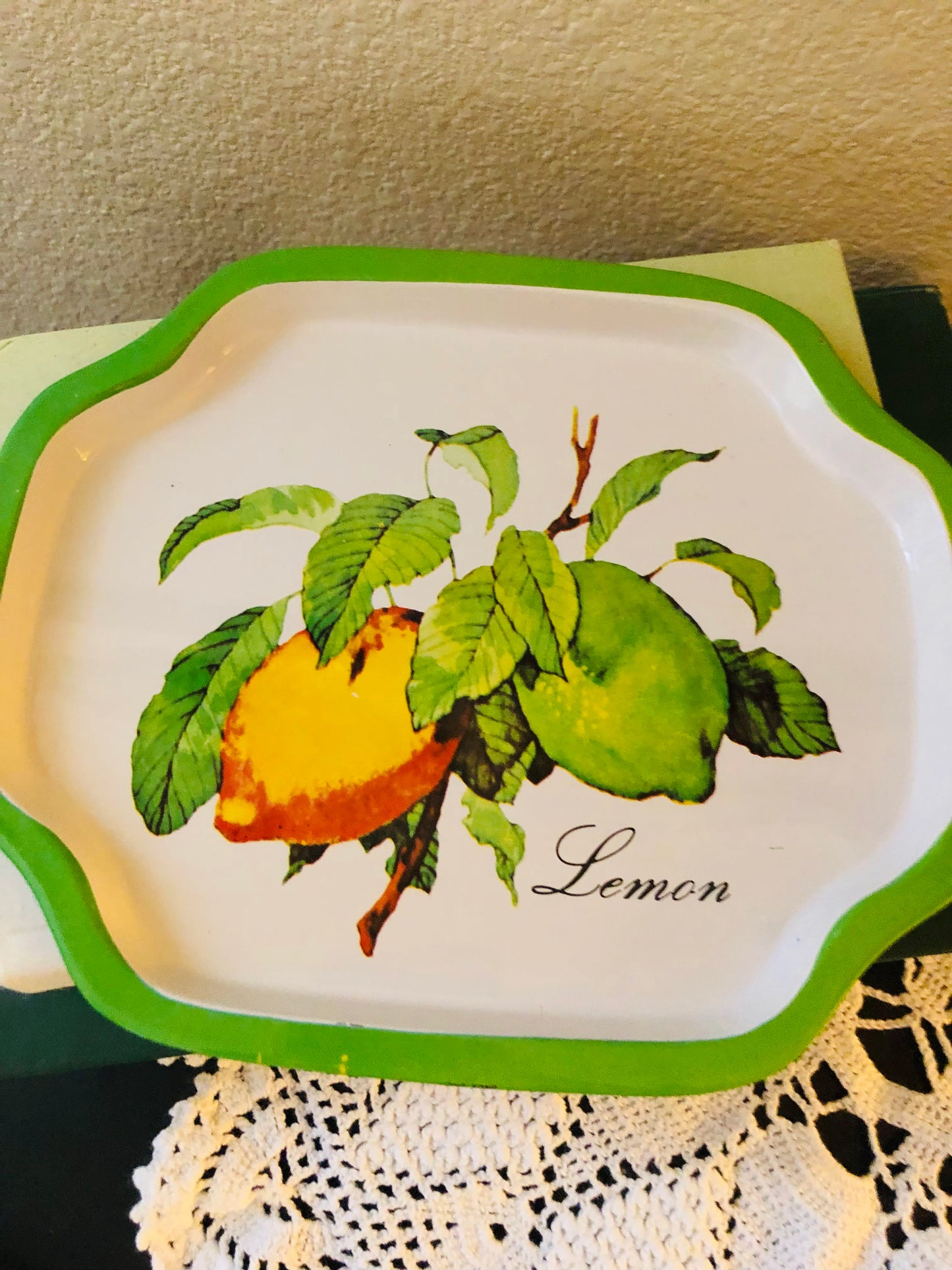 Lemon and Country Peaches Small Metal Trays