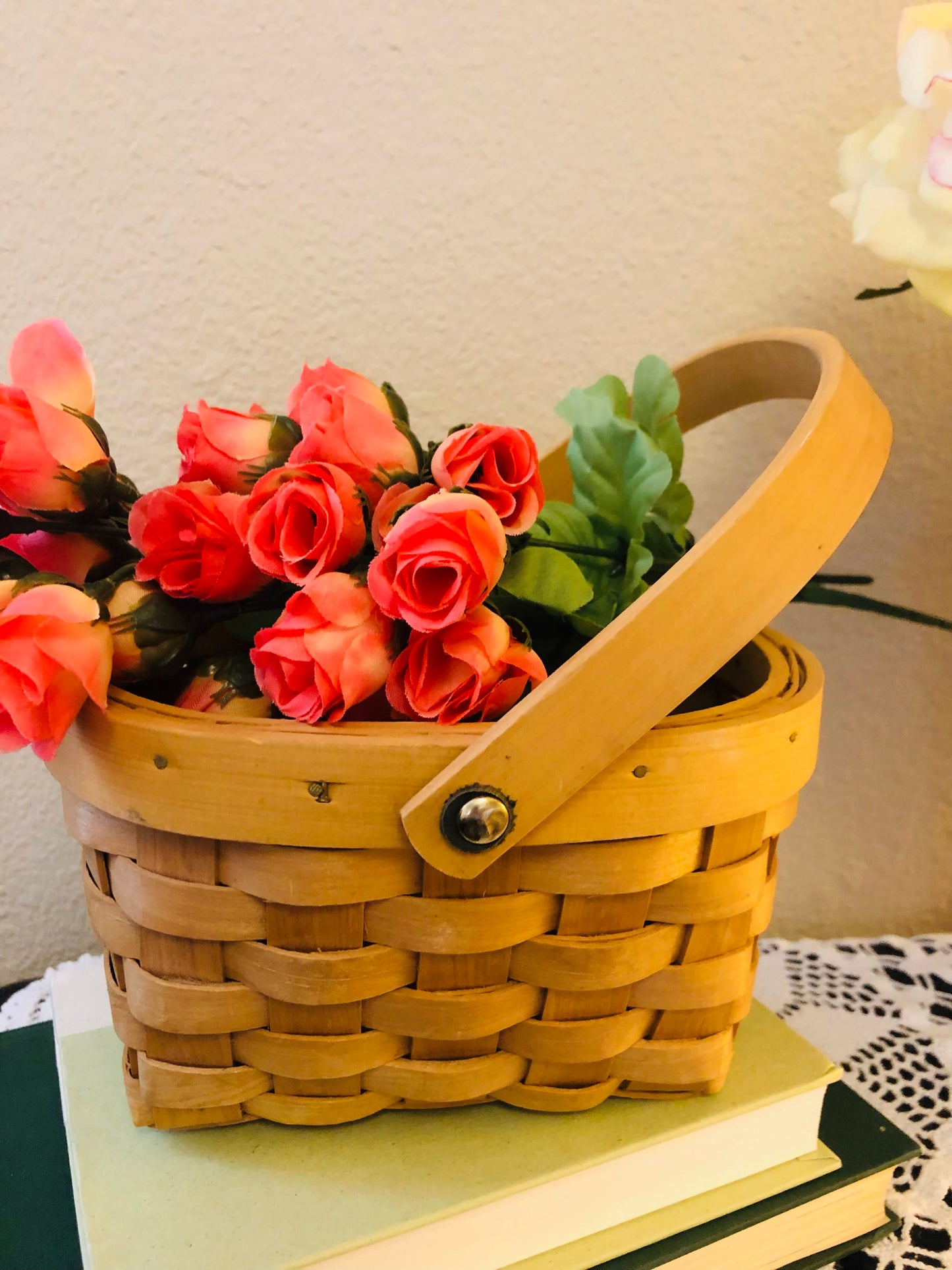 Wood Weave Basket With Handle