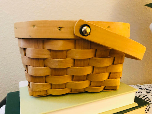 Wood Weave Basket With Handle