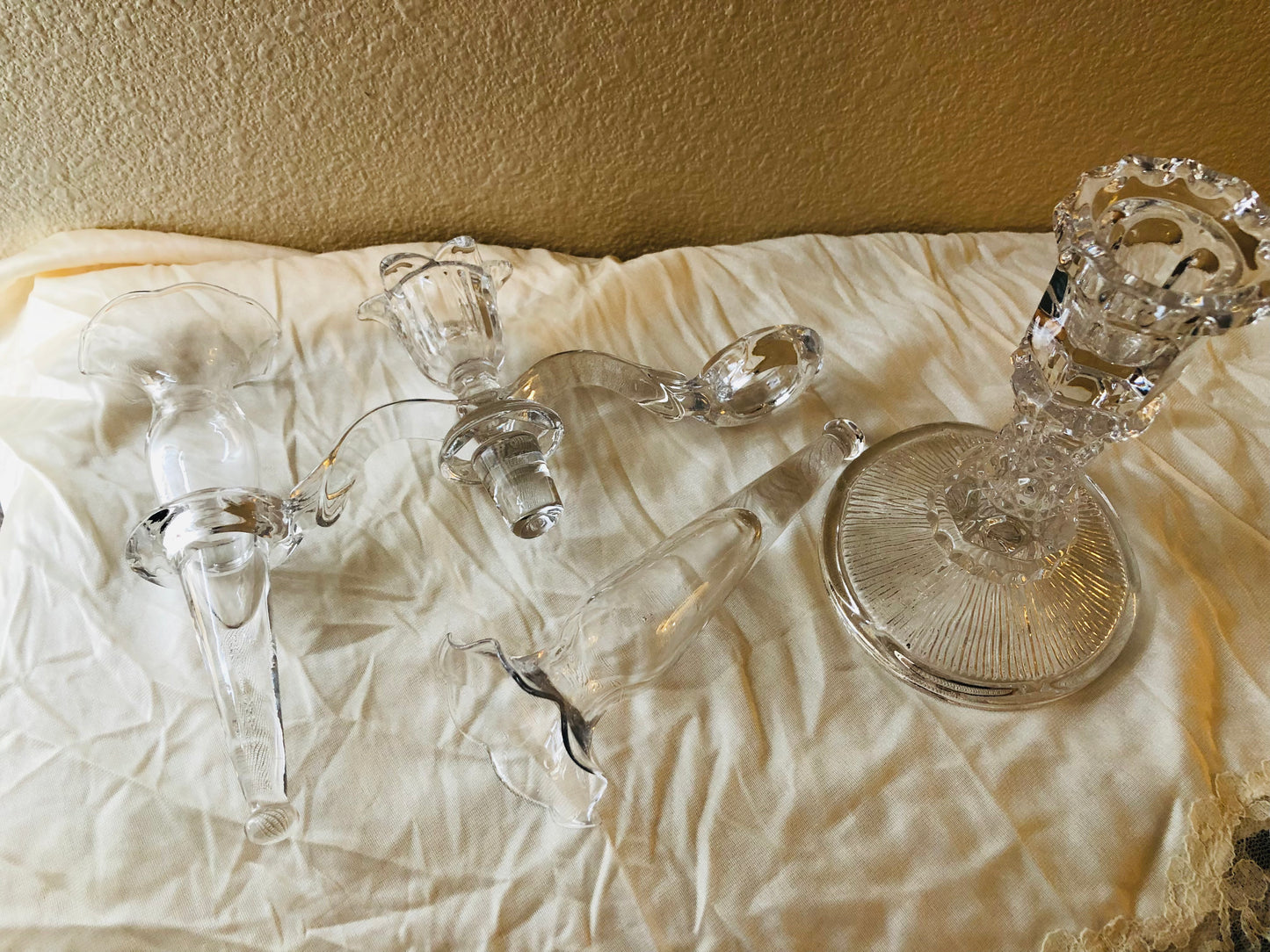 Cambridge Glass Candelabra - Candle Holder and Flower Vases