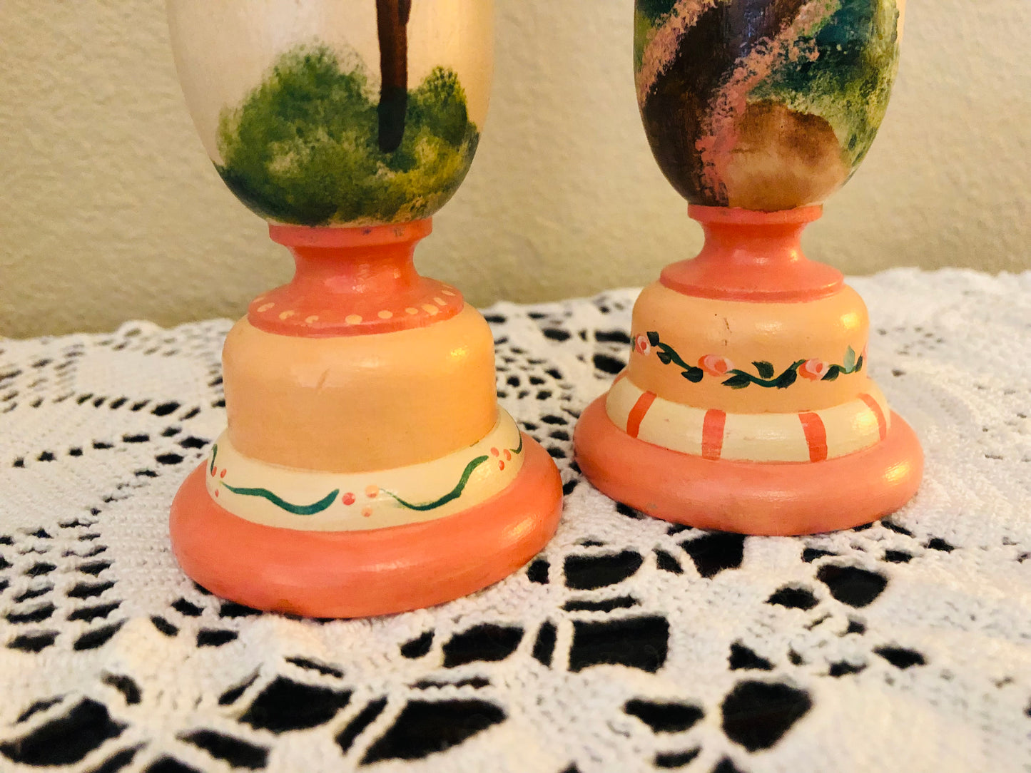 Hand Painted Cottage Candlesticks