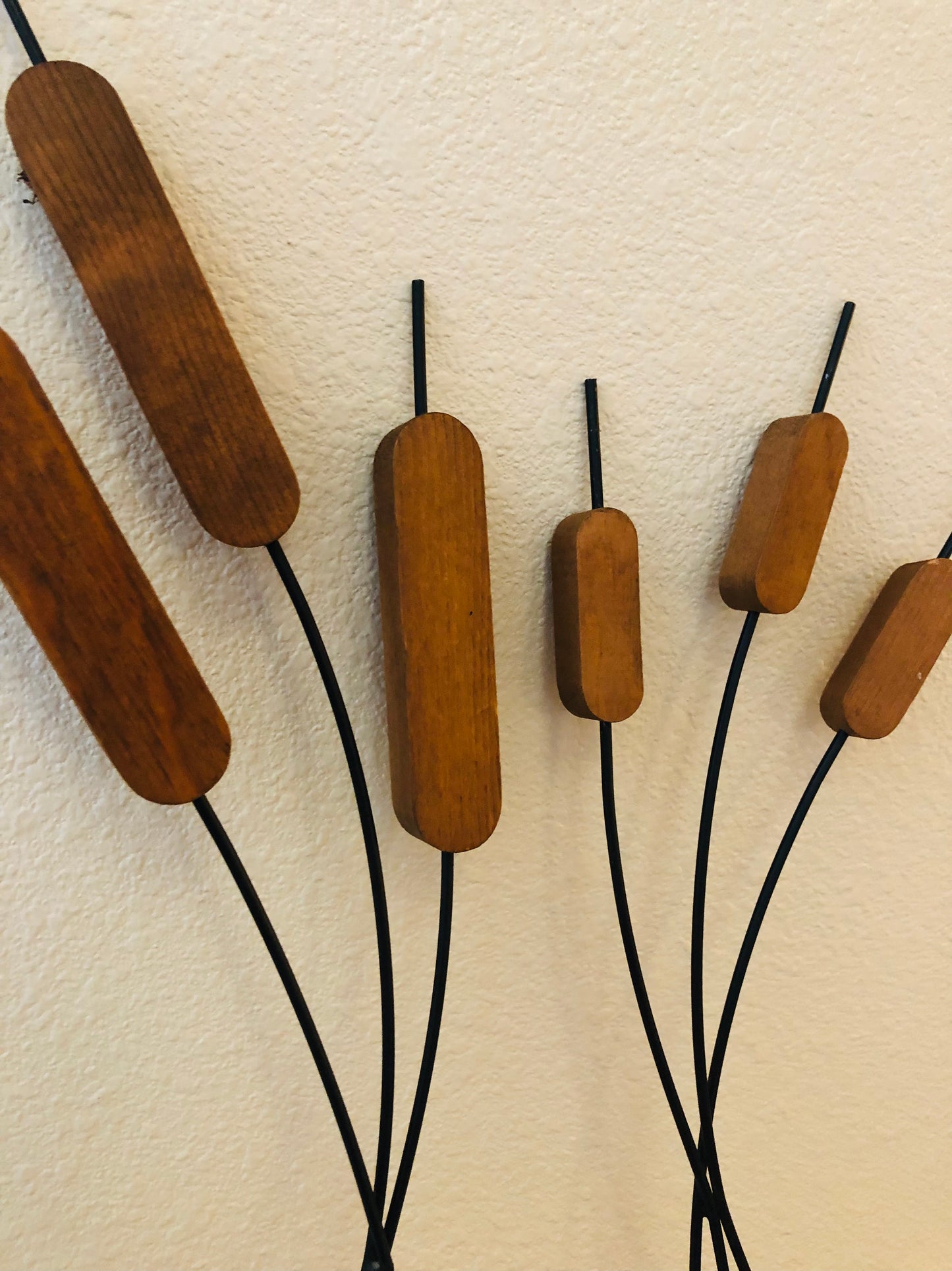 MCM Wood And Metal Cattails - Set of 2