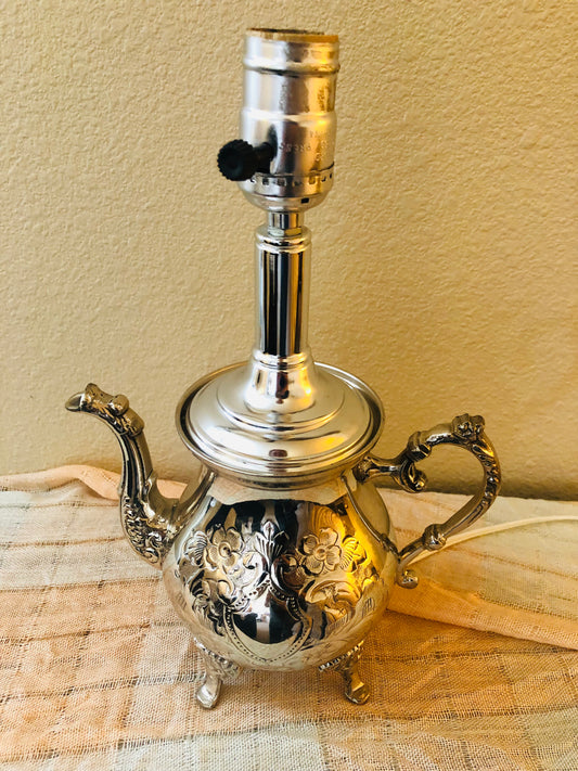 Silver Teapot Lamp - Made In India