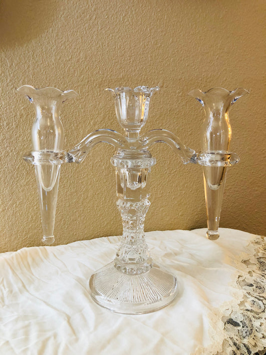 Cambridge Glass Candelabra - Candle Holder and Flower Vases